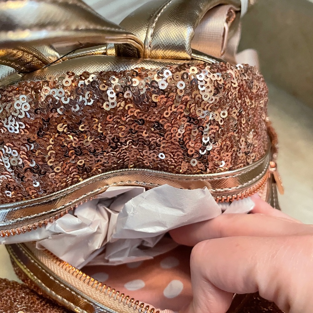 Disney Loungefly Mini Backpack Sequin Minnie Mouse w/ Crown - Picture 6 of 7